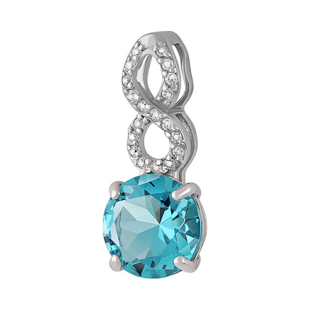 Серебряная подвеска с алпанитом и фианитом № 134061