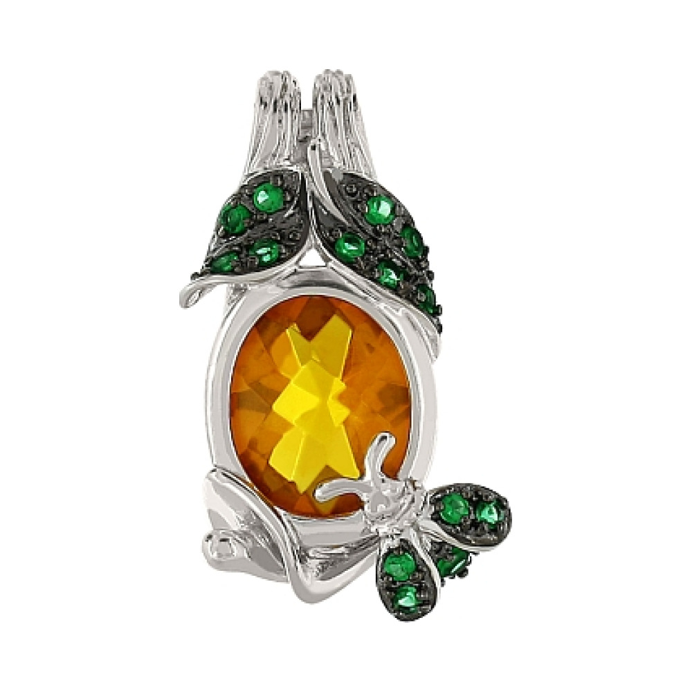 Серебряная подвеска с фианитом № 80471