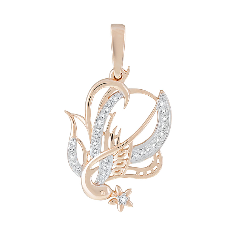 Золотая подвеска с фианитами № 126405