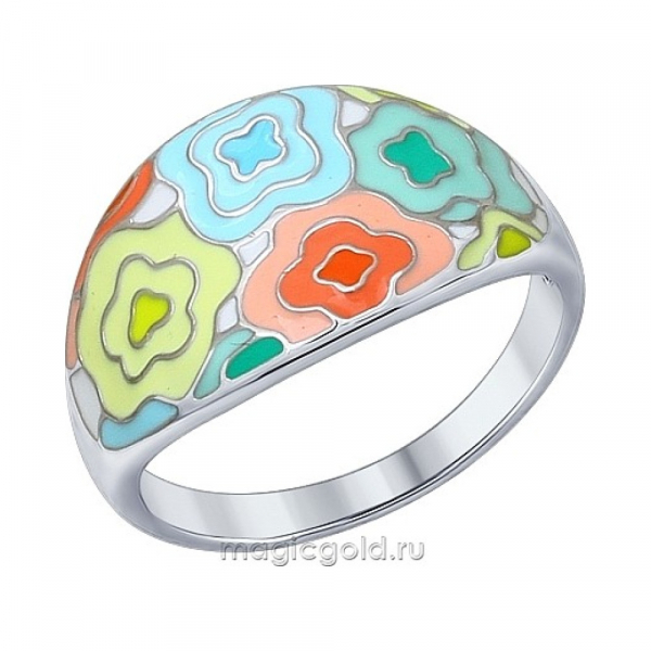 Серебряное кольцо с эмалью № 138893