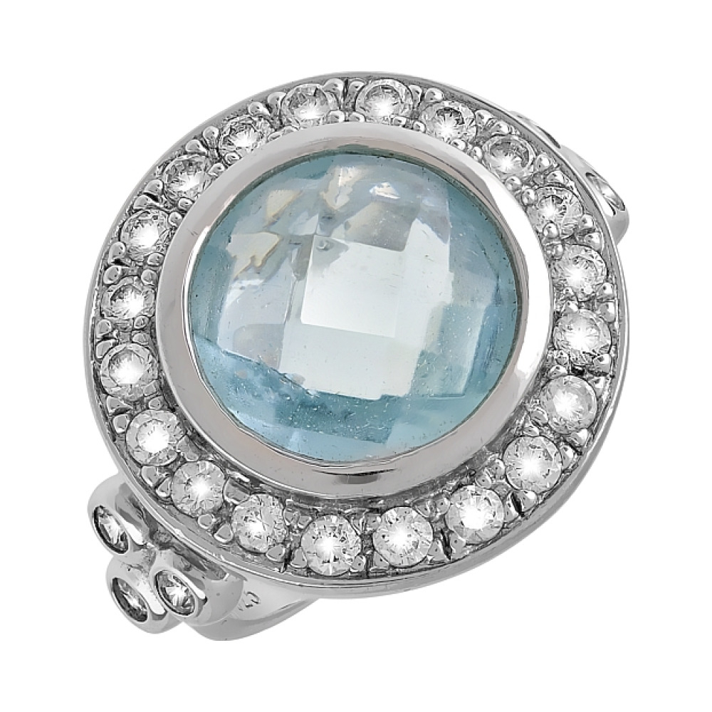 Серебряное кольцо с фианитом № 80553