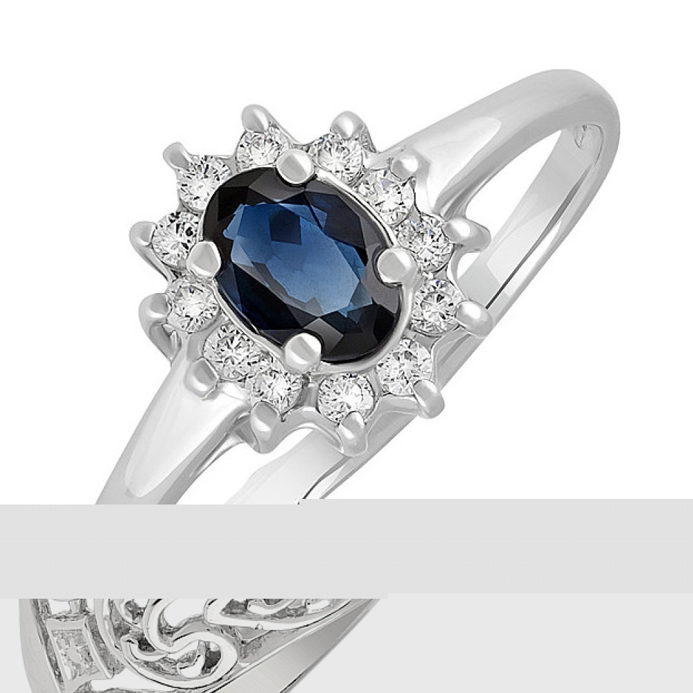 Серебряное кольцо с имитац. шпинели и фианитом № 108385