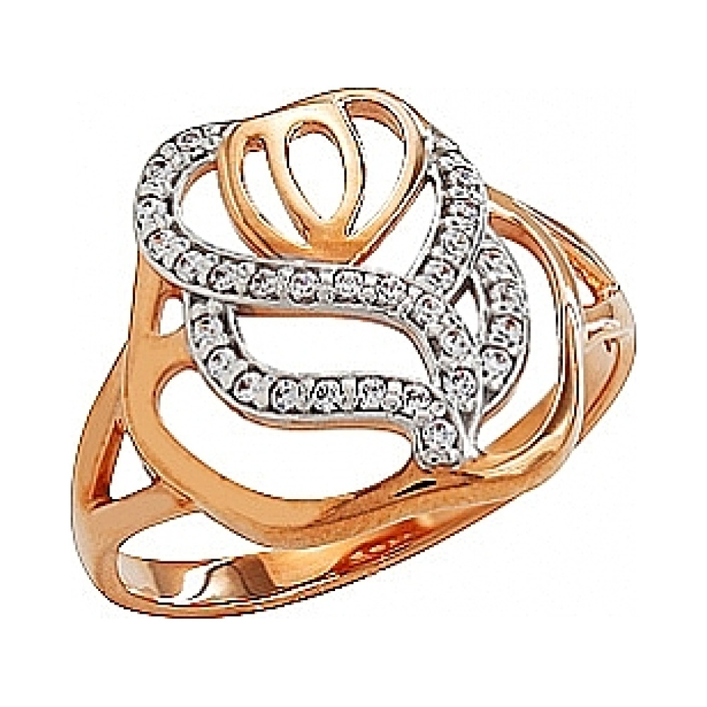 Золотое кольцо с фианитом № 72904