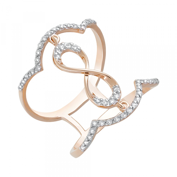 Золотое кольцо с фианитами № 122303