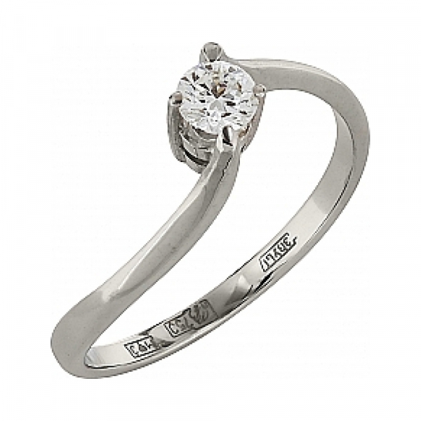 Золотое кольцо с бриллиантом № 102663