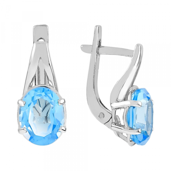 Золотые серьги с топазом № 111012