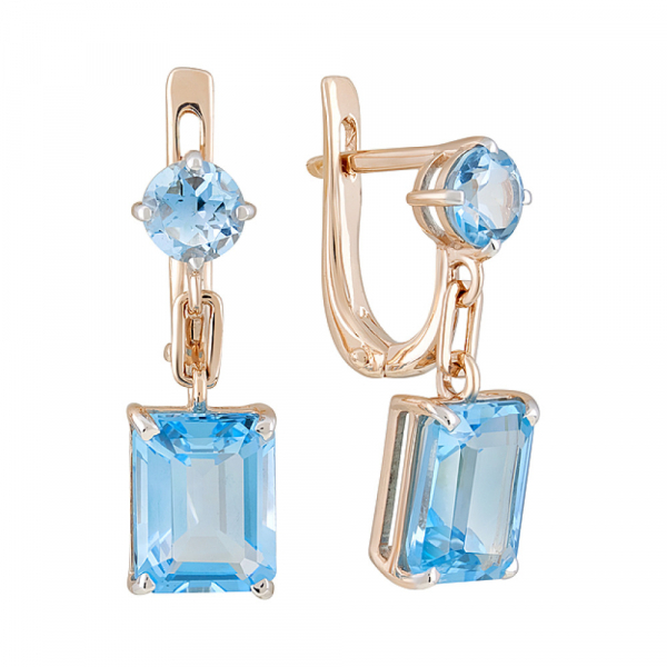 Золотые серьги с топазом № 126515