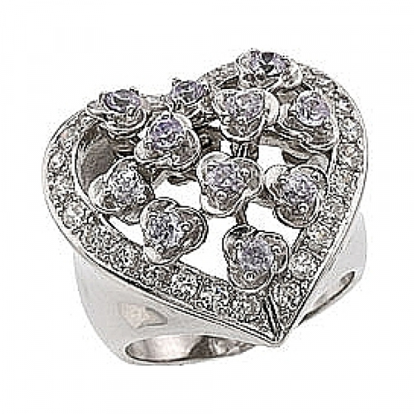 Серебряное кольцо с фианитом № 33729