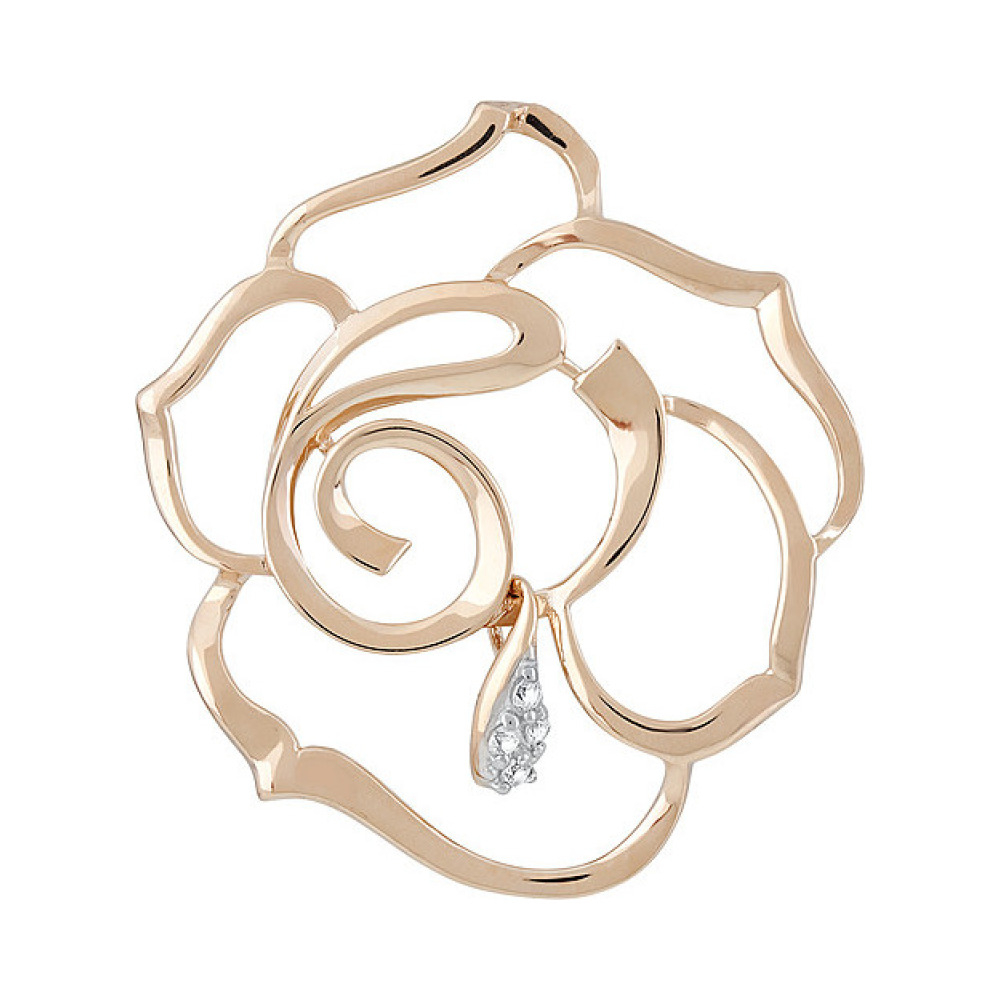 Золотая подвеска с фианитами № 133247