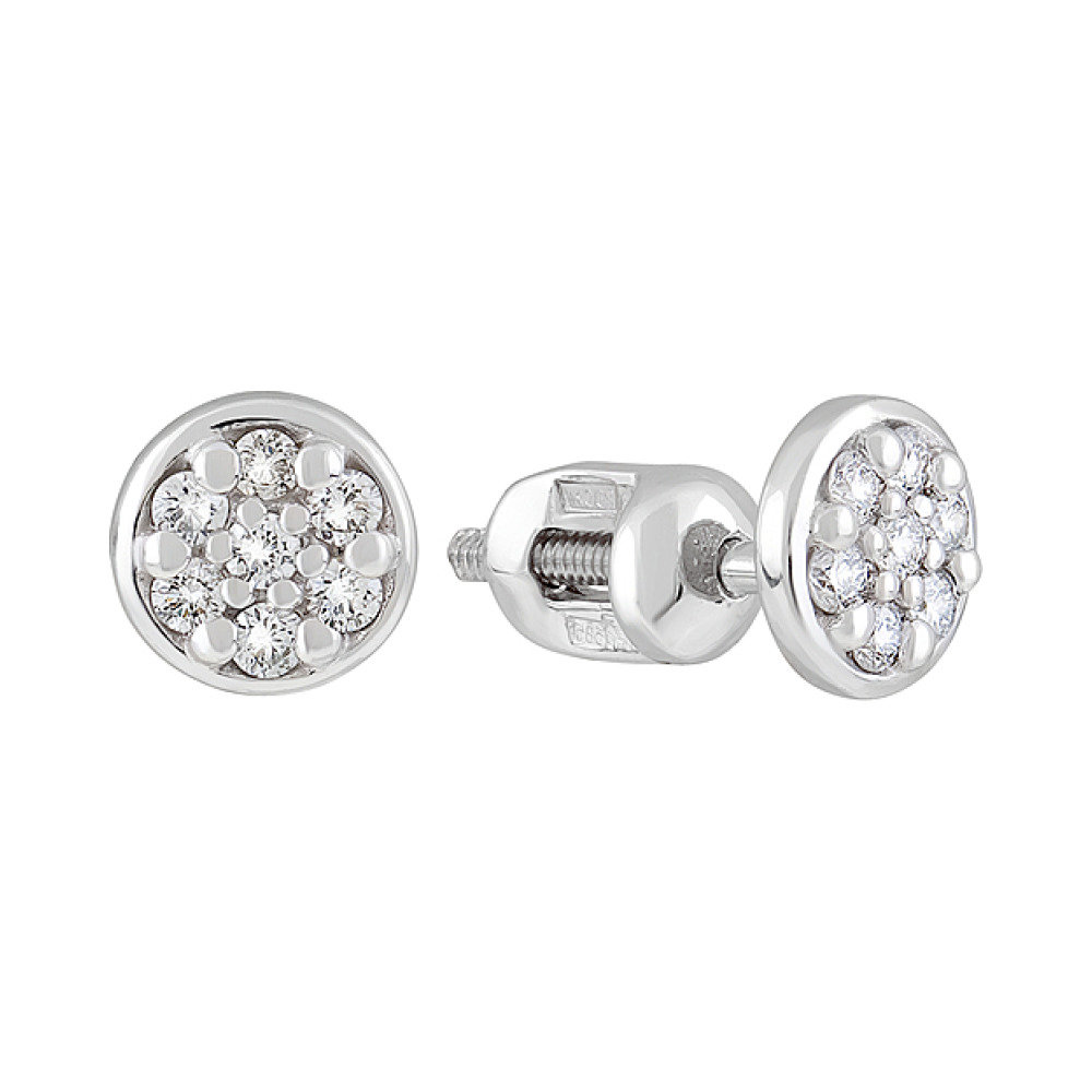 Пуссеты с бриллиантом № 127661