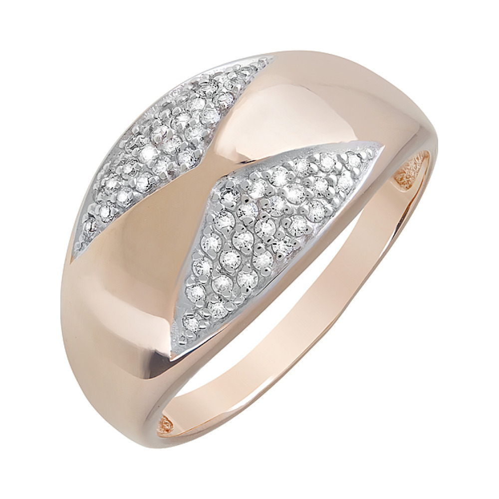 Золотое кольцо с фианитами № 123000