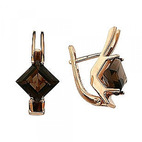 Золотые серьги с гранатом № 50791