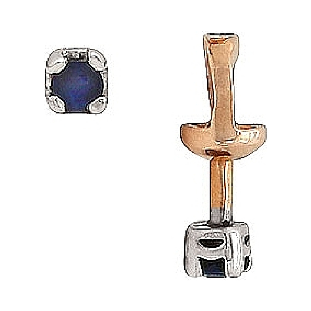 Пуссеты с сапфиром № 26650