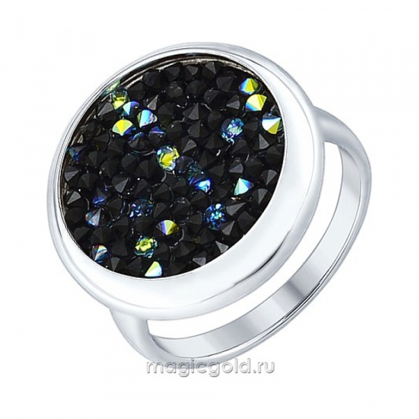 Серебряное кольцо с кристаллом swarovski № 163063
