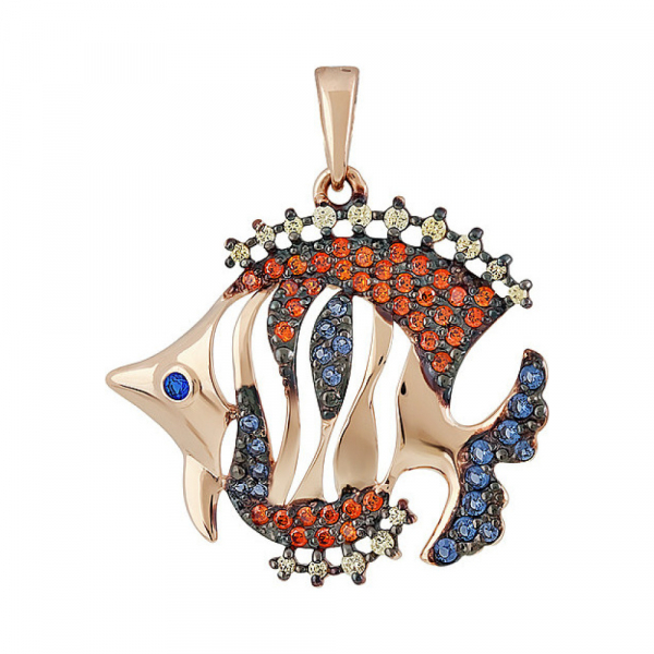 Золотая подвеска с фианитом № 138512