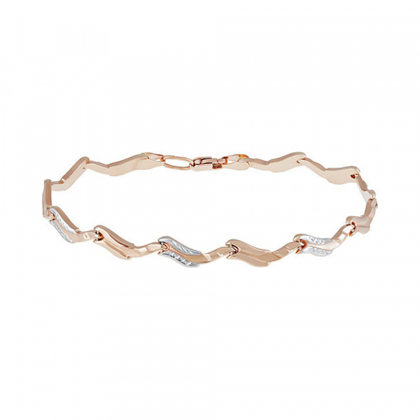 Золотой браслет без камня с алмазкой № 136858