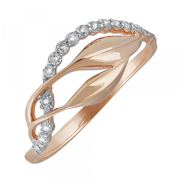 Золотое кольцо с фианитом № 137304