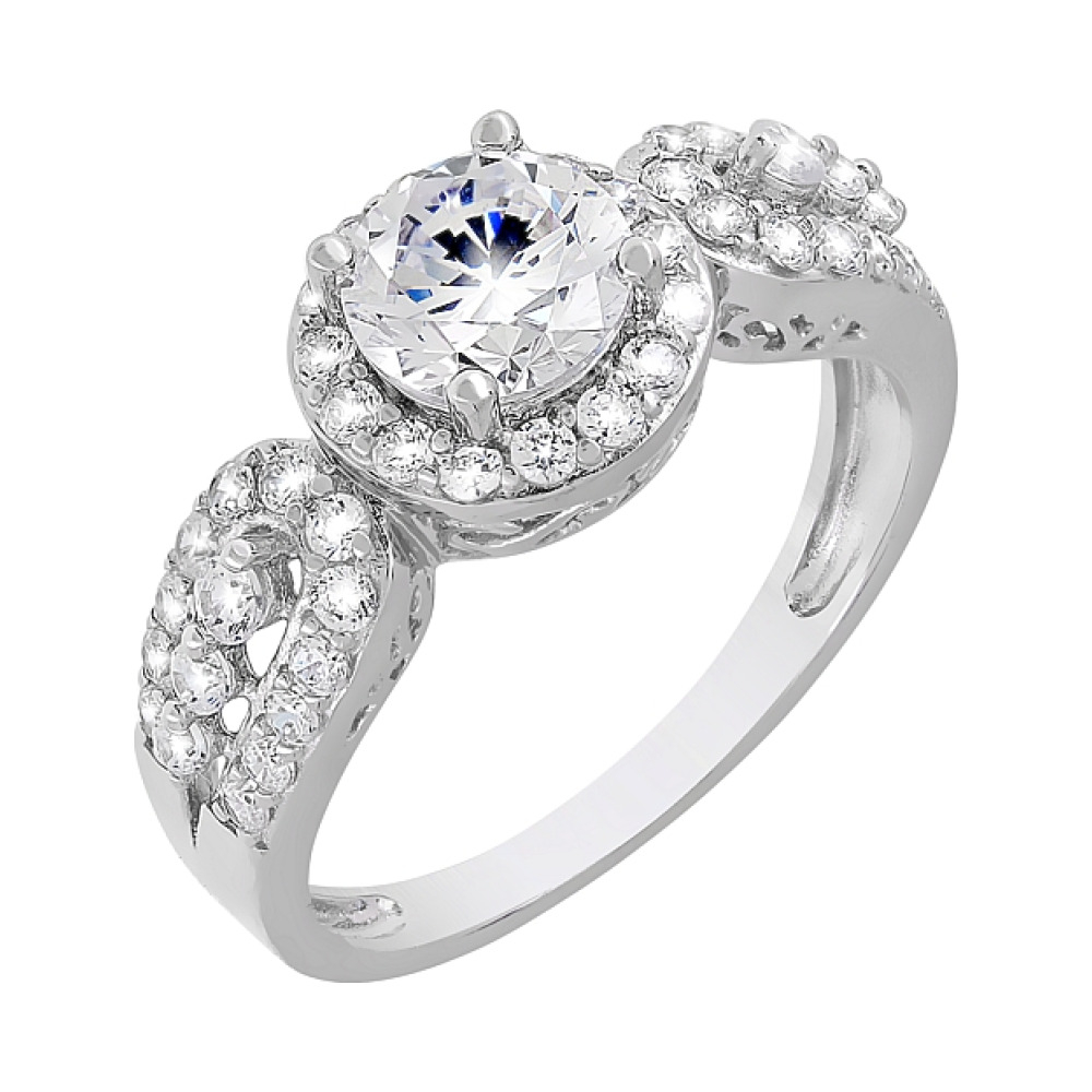 Серебряное кольцо с фианитами № 119084