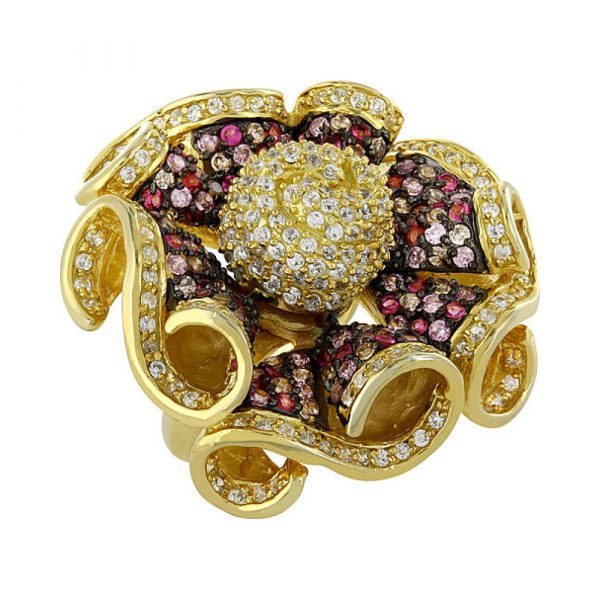 Серебряное кольцо с фианитом № 82577