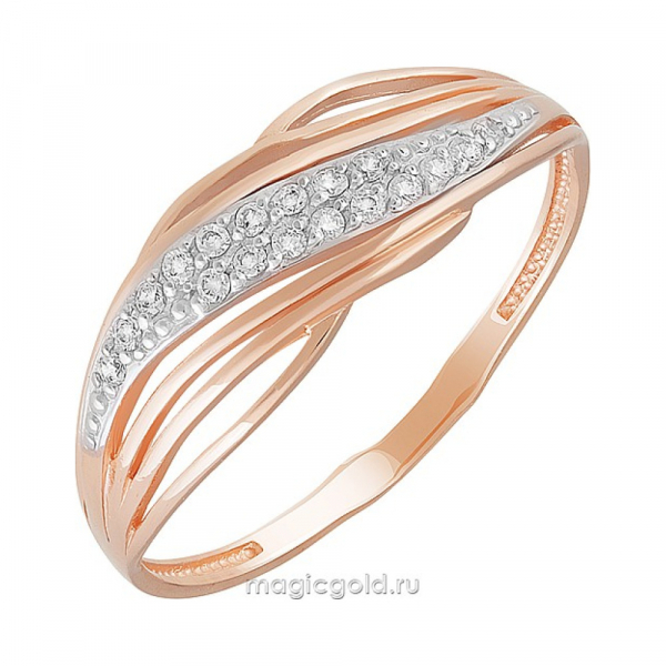 Золотое кольцо с фианитом № 159681