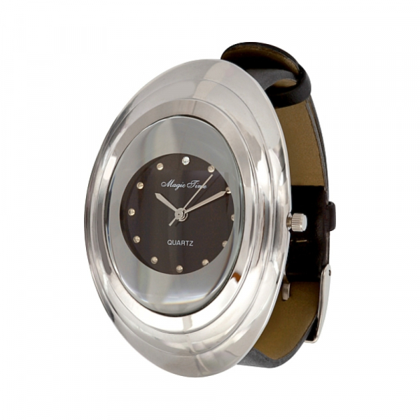 Часы кварцевые Magic Time на черном ремешке № 100608