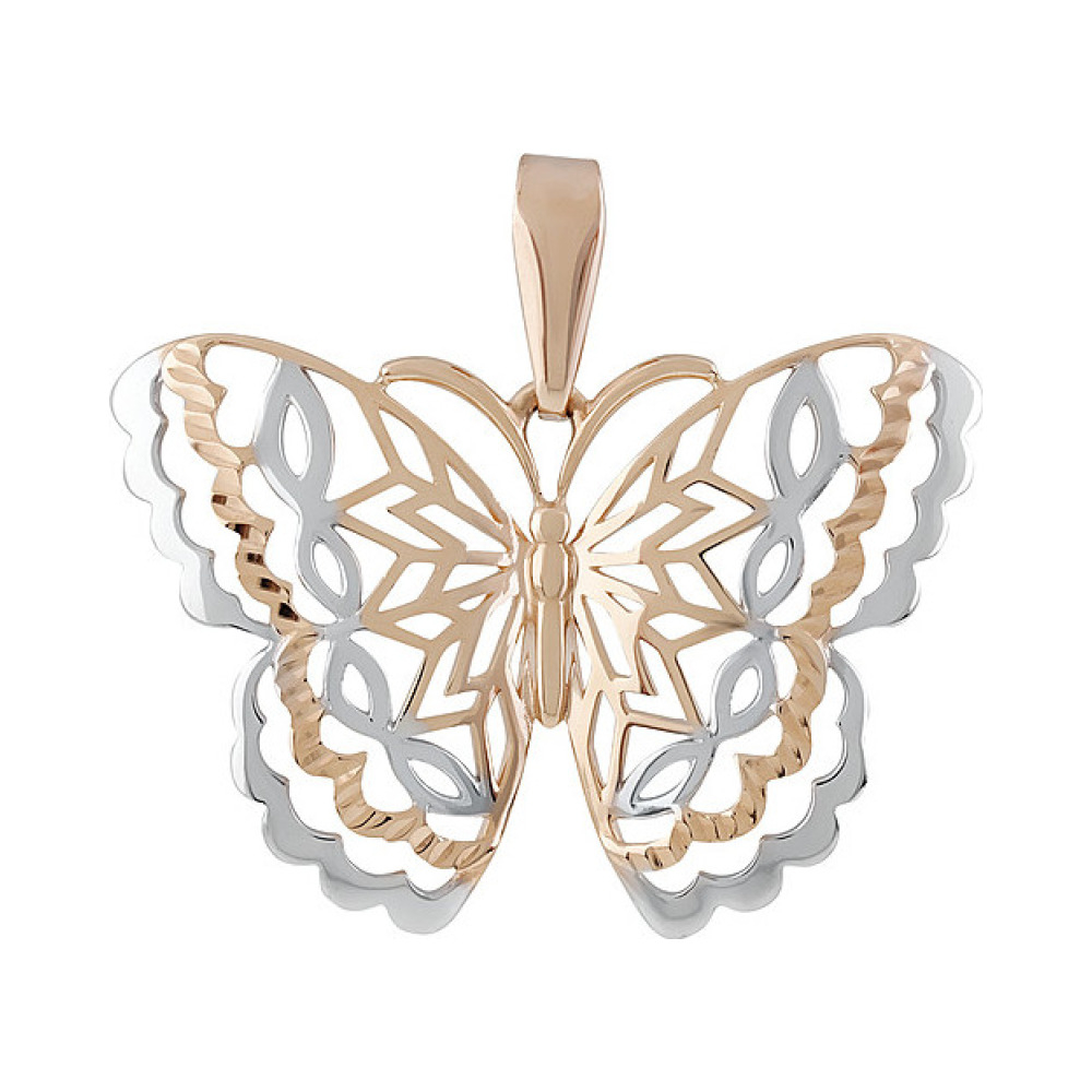 Золотая подвеска без камня с алмазкой № 135443