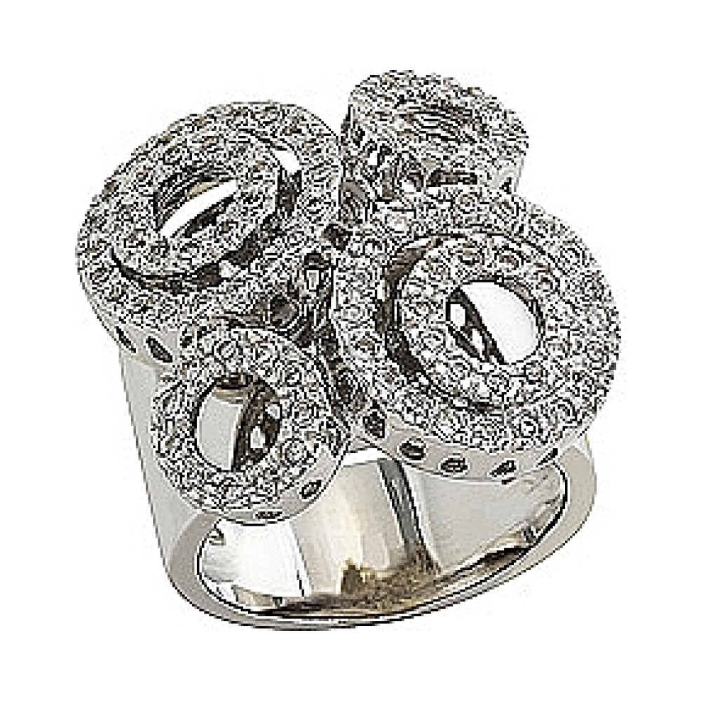 Серебряное кольцо с фианитом № 80555