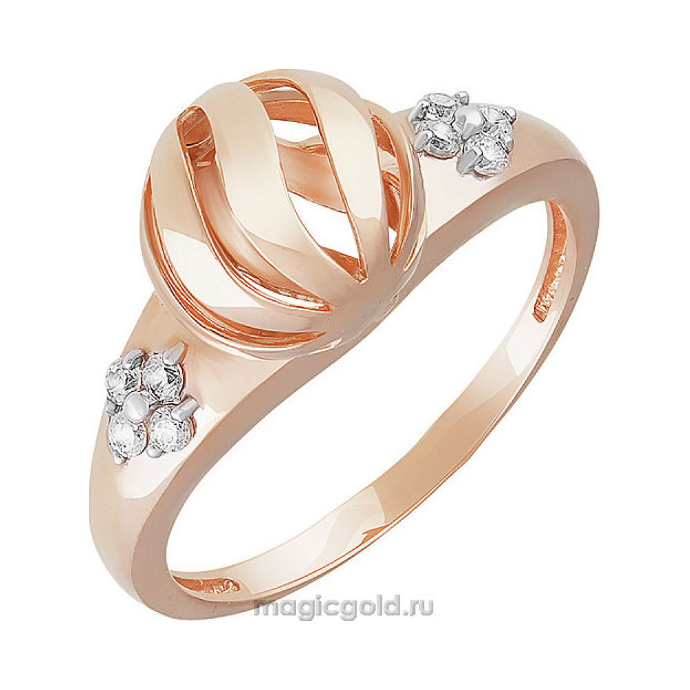 Золотое кольцо с фианитом № 159680