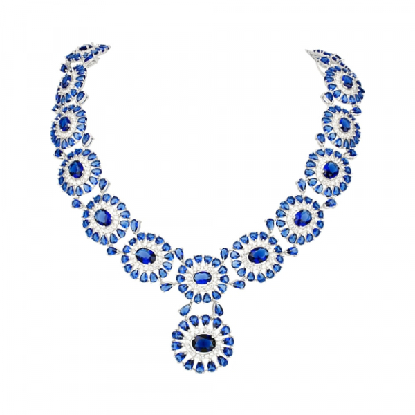 Серебряное колье с фианитами № 115625