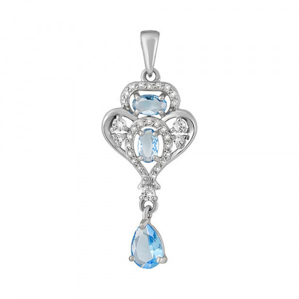 Серебряная подвеска с алпанитом и фианитом № 133852