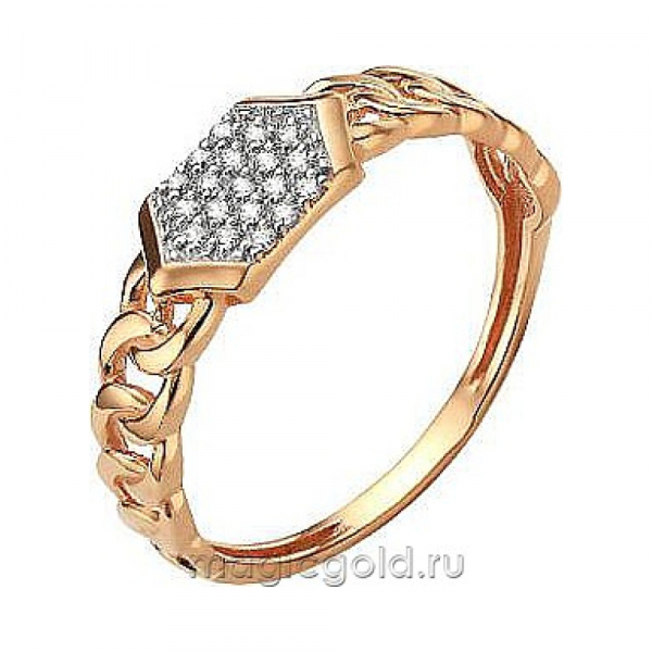 Золотое кольцо с фианитом № 173159