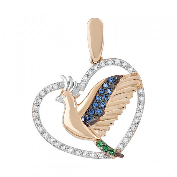 Золотая подвеска с фианитом № 135228