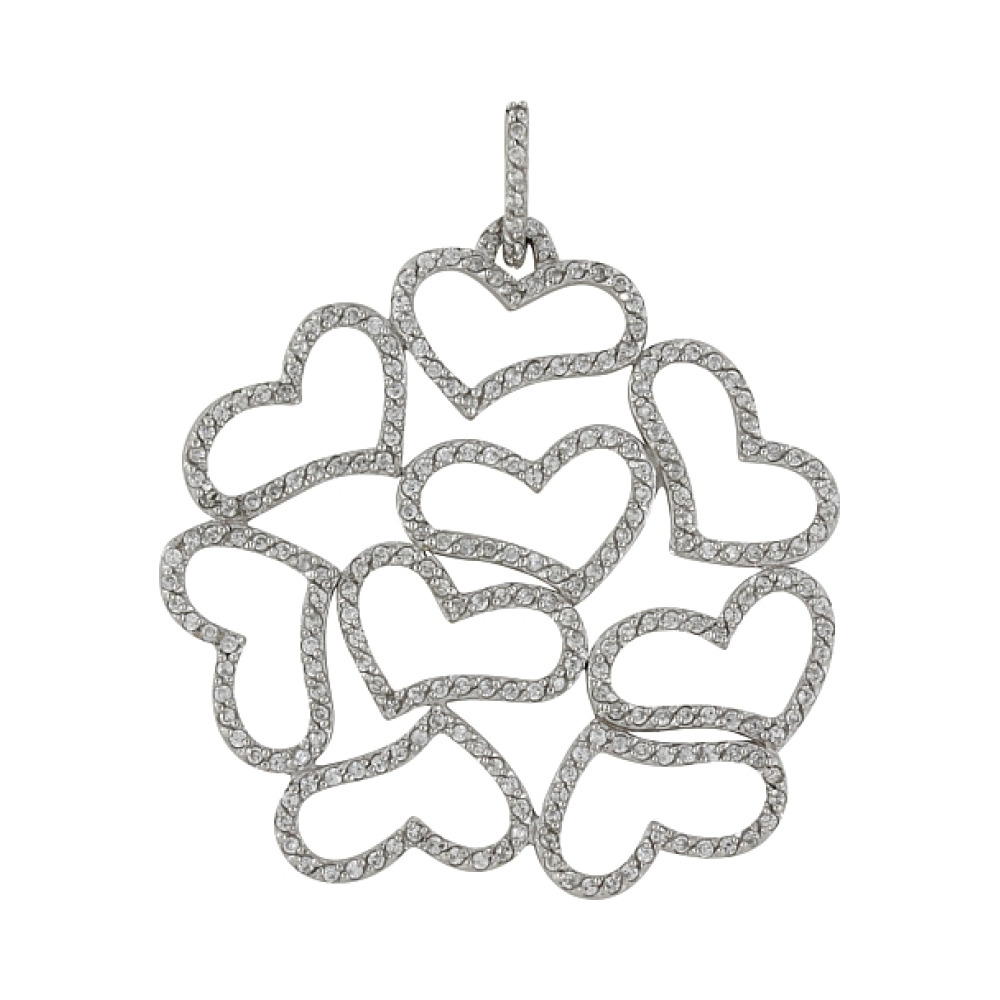 Серебряная подвеска с фианитом № 82589