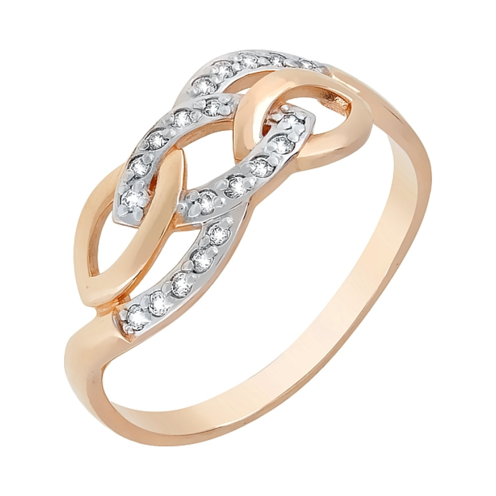 Золотое кольцо с фианитами № 100322