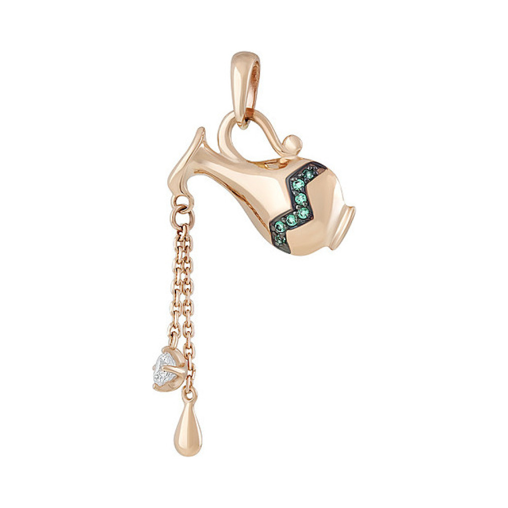 Золотая подвеска с фианитом № 134924