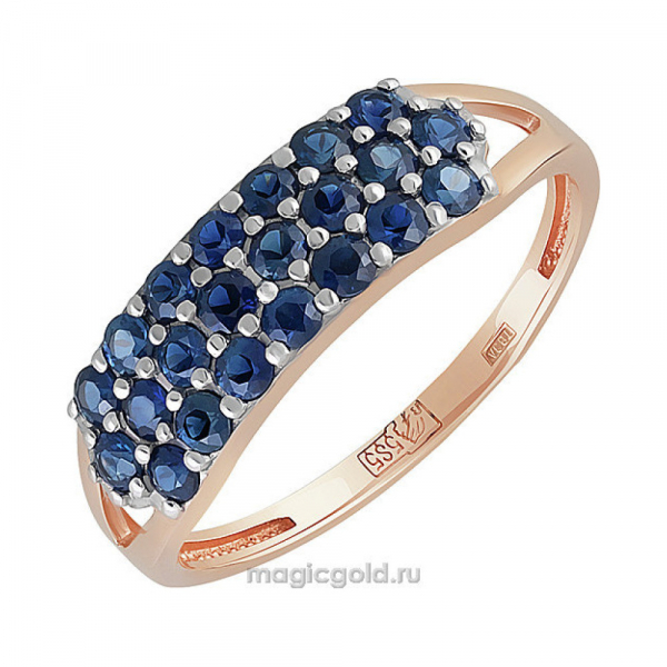 Золотое кольцо с сапфиром № 159090