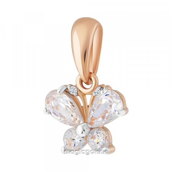 Золотая подвеска с фианитом № 173363