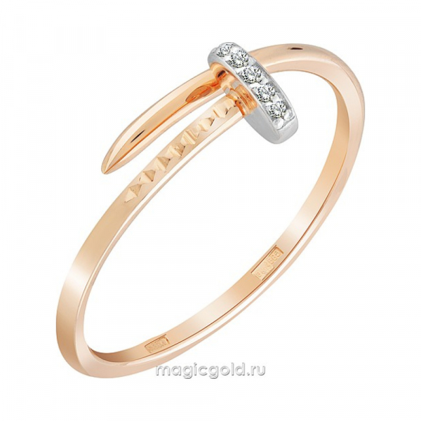 Золотое кольцо с фианитом № 172152