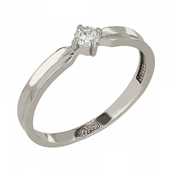 Золотое кольцо с бриллиантом № 113487