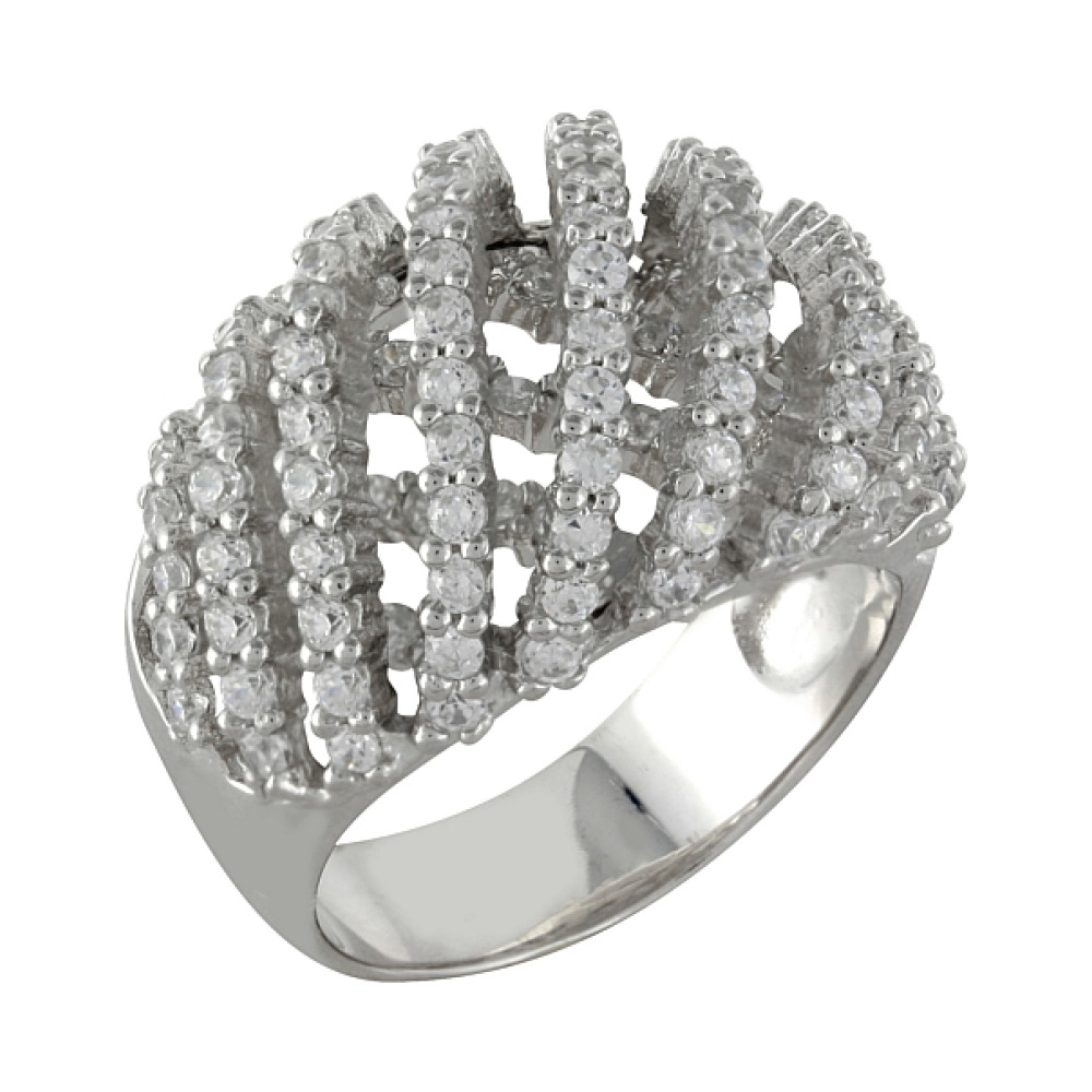 Серебряное кольцо с фианитами № 99933