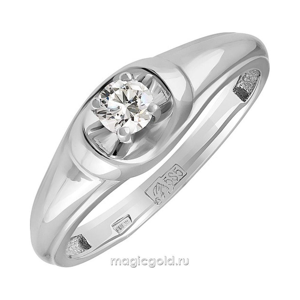 Золотое кольцо с бриллиантом № 138144
