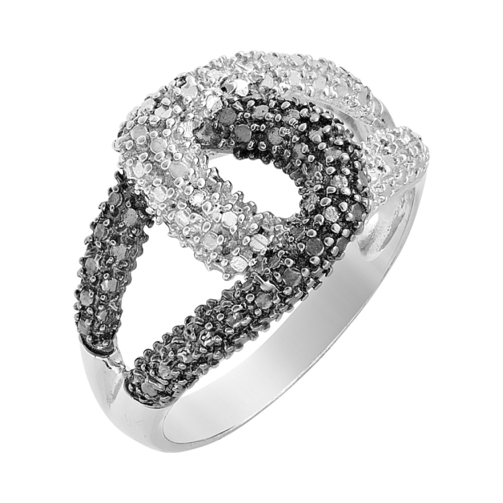 Серебряное кольцо с фианитом № 100908