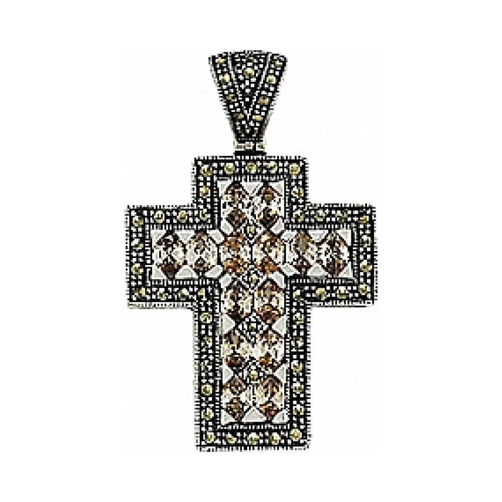 Серебряная подвеска с фианитом и марказитом № 80854