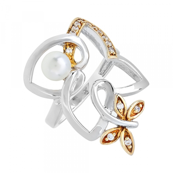 Серебряное кольцо с фианитами № 106229