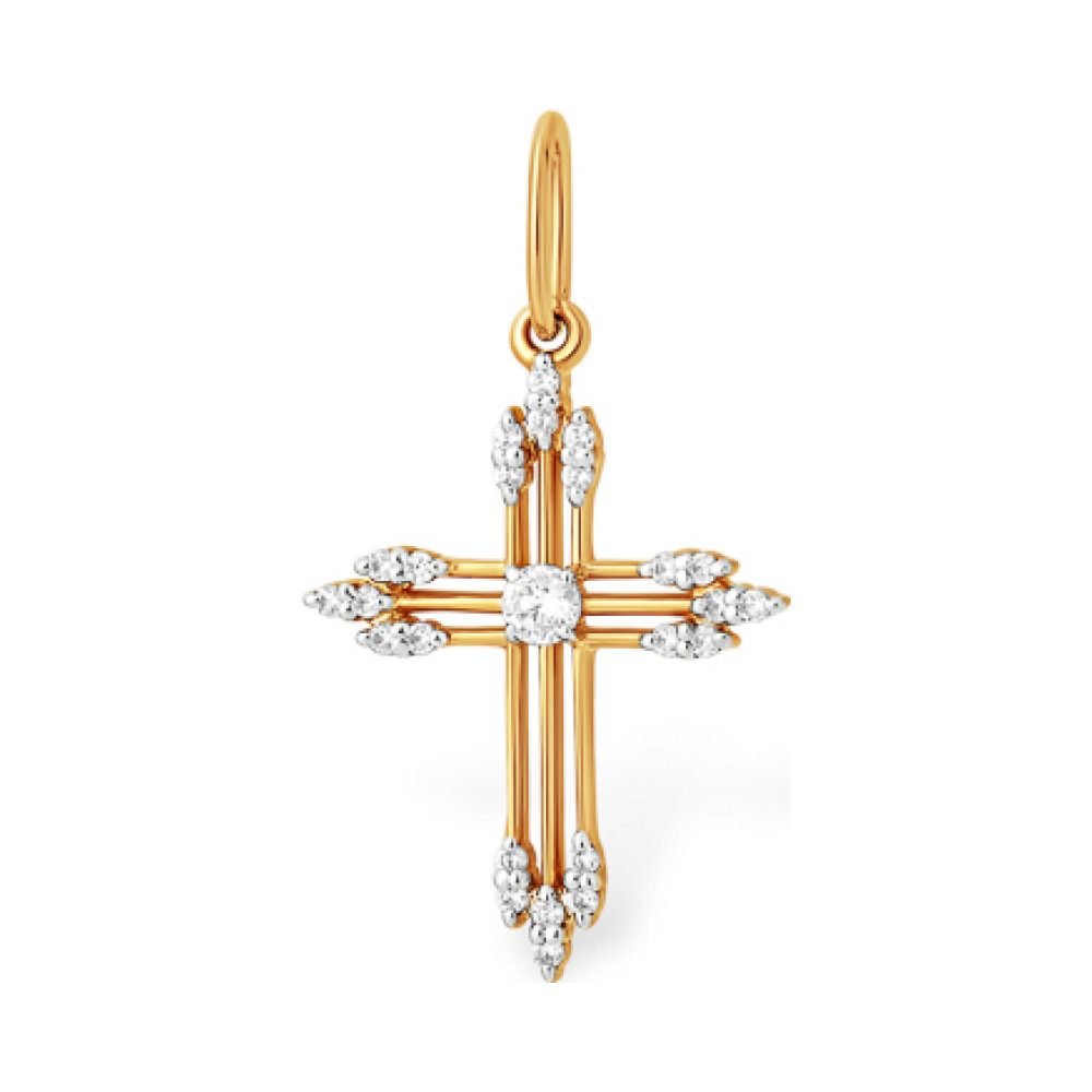 Золотая подвеска с фианитом № 163187