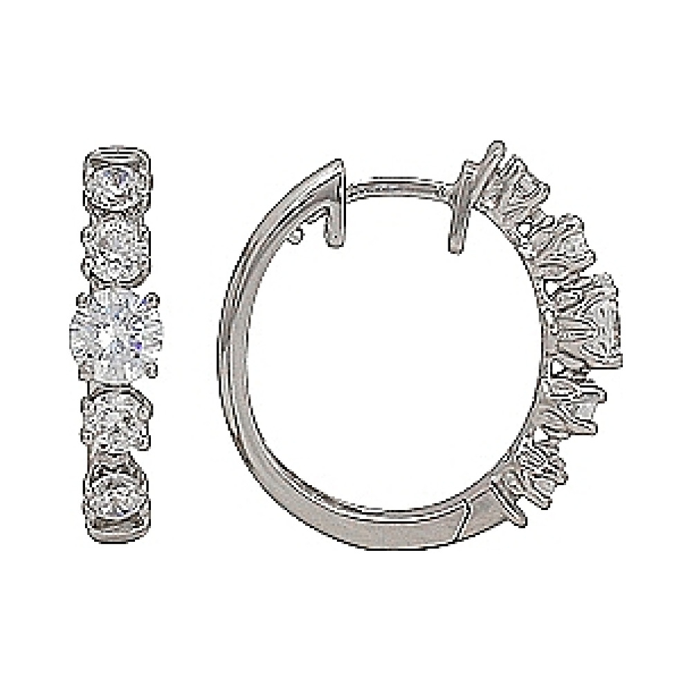 Серебряные серьги с фианитом № 70858