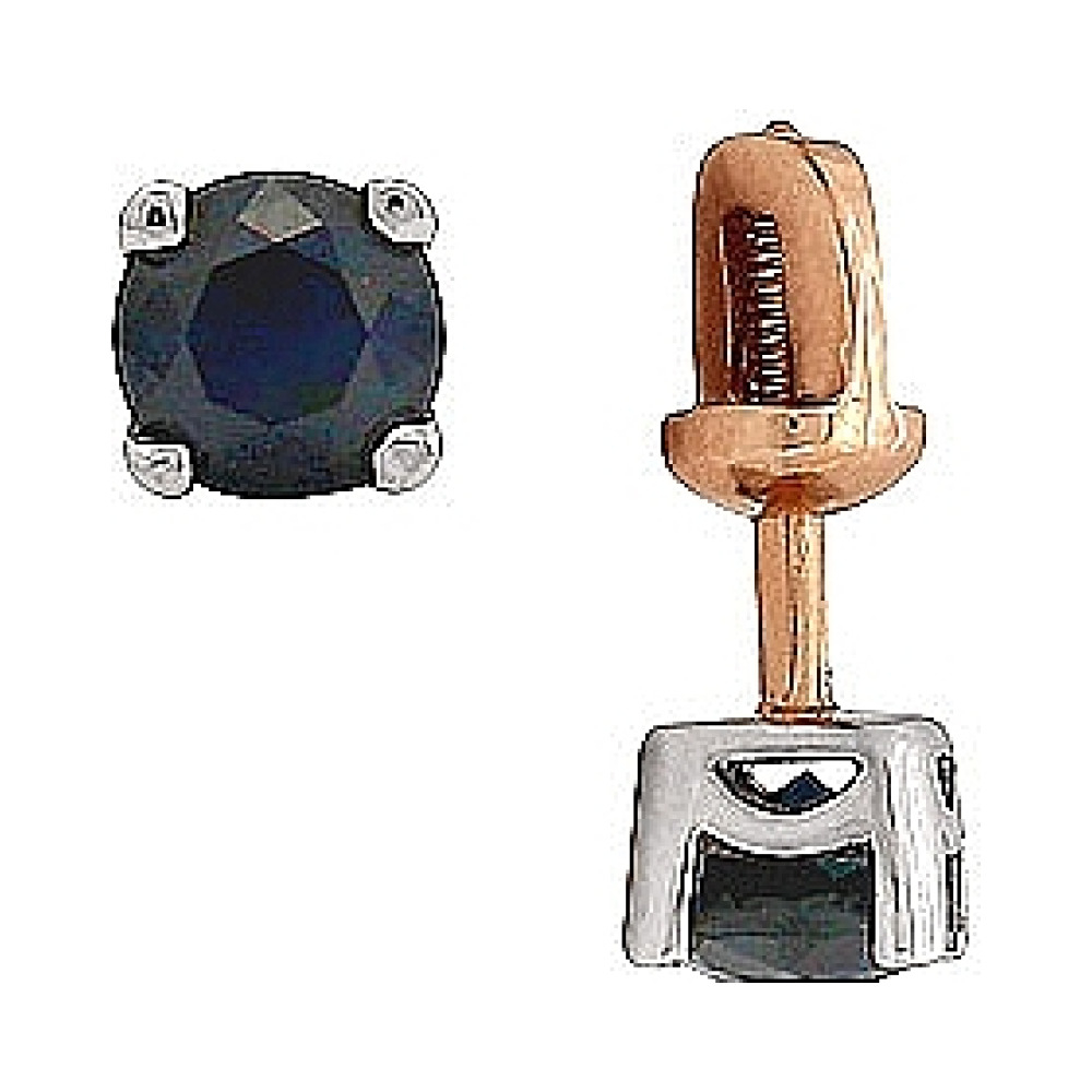 Пуссеты с сапфиром № 26003