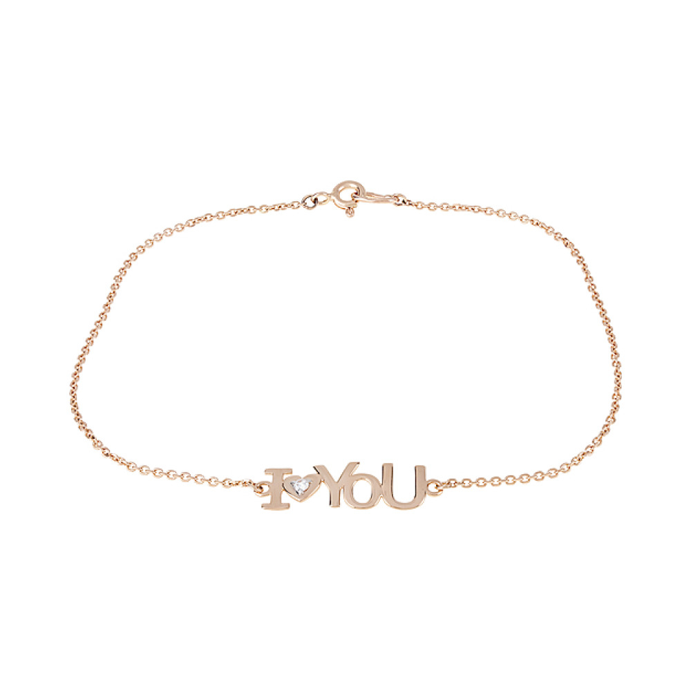 Золотой браслет с фианитами № 126698