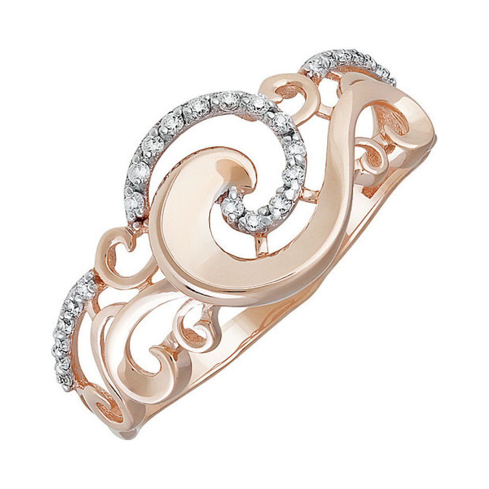 Золотое кольцо с фианитом № 138185