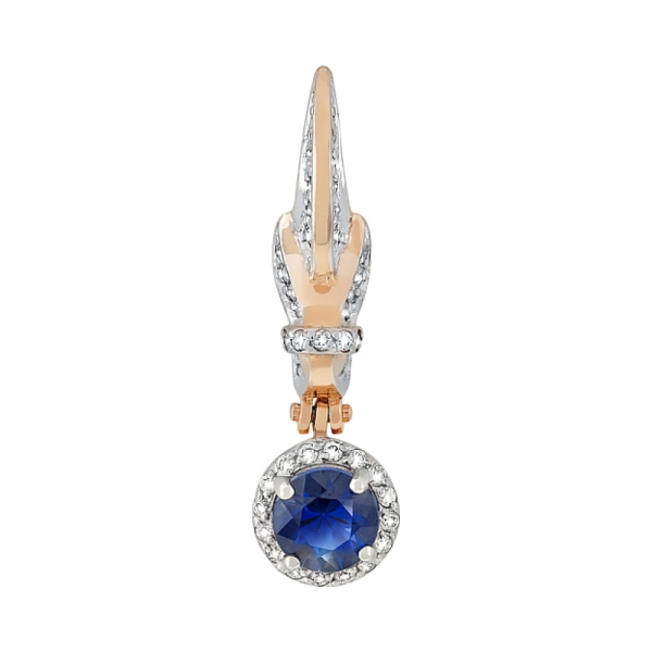 Золотая подвеска с бриллиантом и сапфиром № 119472